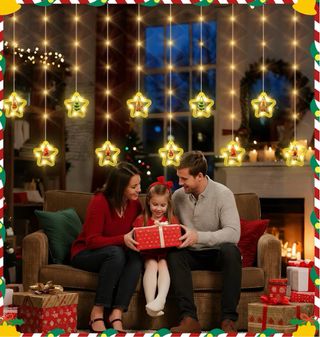 NUEVO Cortina Luces Navidad Estrellas 100 LED USB