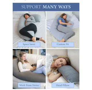 Almohada Embarazo y Lactancia forma de U Gris