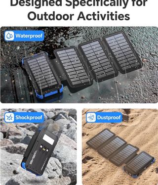 NUEVA Power Bank Solar 26800mAh 4 Paneles USB C