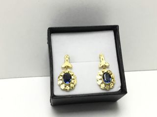 pendientes oro 18k con piedra con circonita