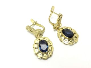 pendientes oro 18k con piedra con circonita