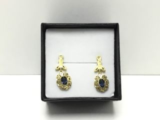 pendientes oro 18k con piedra con circonita