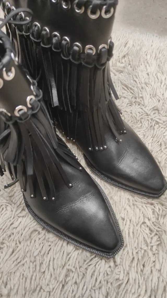 Botins com franjas Zara Tamanho 37