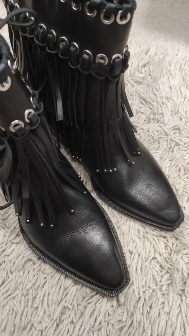 Botins com franjas Zara Tamanho 37