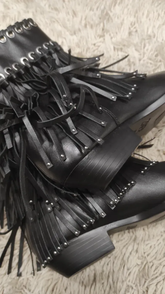 Botins com franjas Zara Tamanho 37