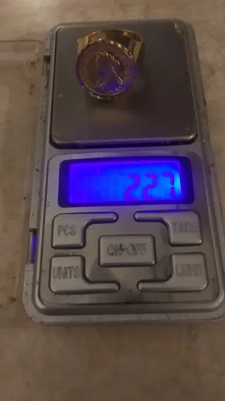 Anillo Oro Laminado con Moneda