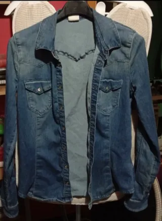 Camisa Vaquera.Diseño Entallado Elástica.De Calida