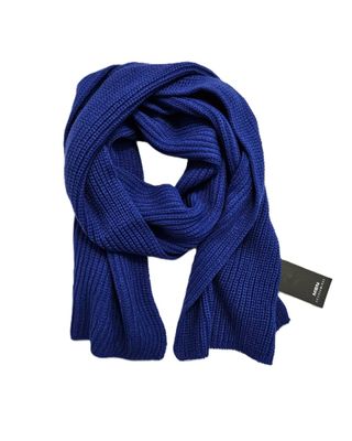 Bufanda de punto azul grande invierno