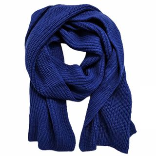 Bufanda de punto azul grande invierno