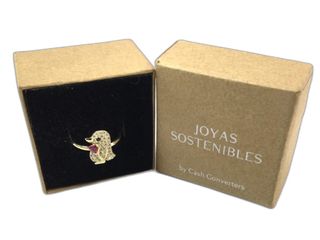 anillo oro 18k con piedra con circonita