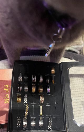 Lote Anillos Dorados y Plateados de acero inoxidab