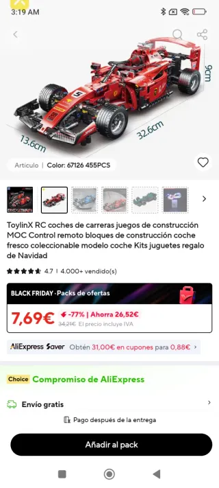 Coche de Carreras LEGO Ferrari