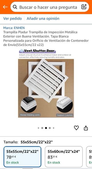 Rejilla ventilación 55x55cm