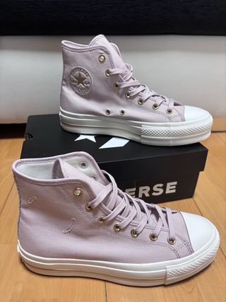 Converse plataforma rosas