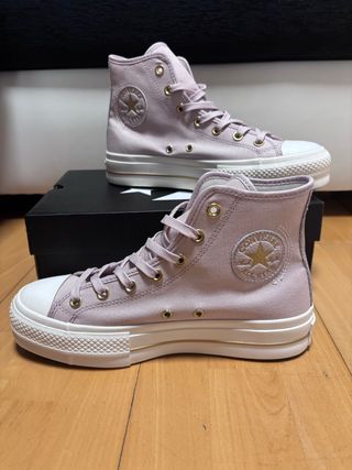 Converse plataforma rosas