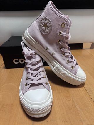 Converse plataforma rosas