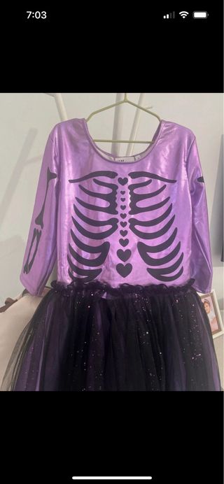 Disfraz esqueleto H&M niña morado