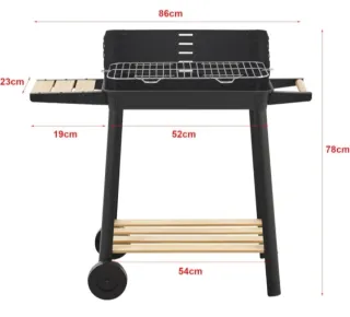 Barbecue Portatile a Carbonella Carrello BBQ