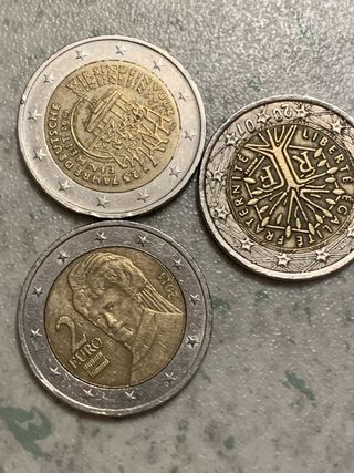 2 Euro Monete Rare 3 pezzi