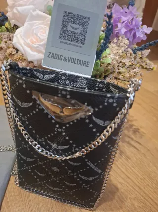 Bolso bandolera Zadig & Voltaire negro, original.