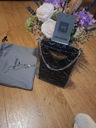 Bolso bandolera Zadig & Voltaire negro, original.