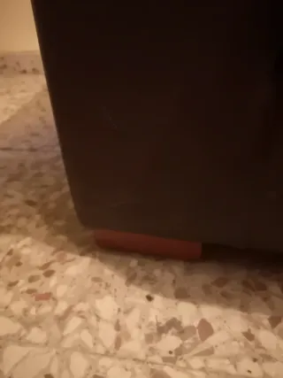 Sofá Ortuño Piel Sintética y Tela Beige/Marrón