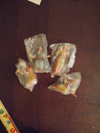 Lote 4 Pastores Belén 9cm Años 70