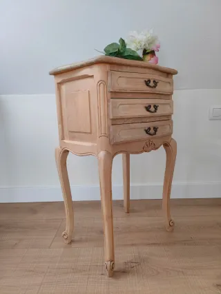 Mesitas noche madera lavada estilo francés