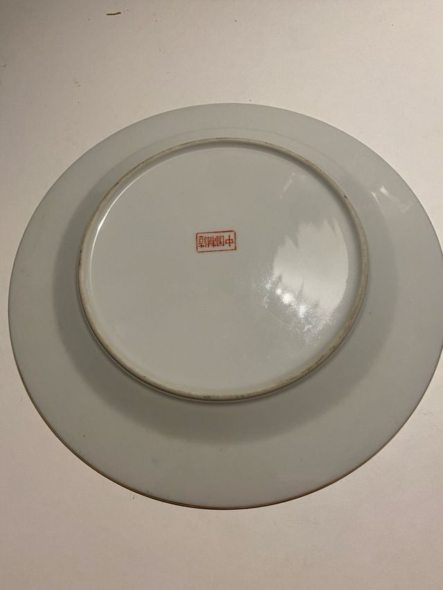 Platos decorativo porcelana gallos