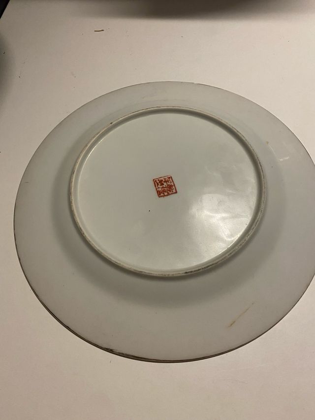 Platos decorativo porcelana gallos