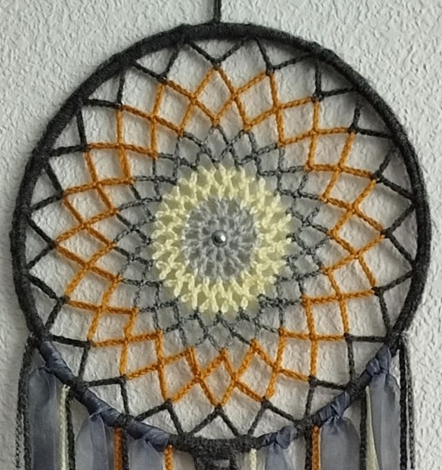 Atrapasueños 25 cm x 1 metro gris/mostaza/amarillo