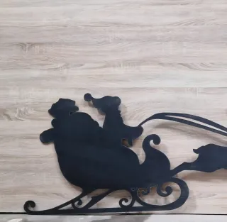 Decorazione Parete Slitta Babbo Natale con Renne