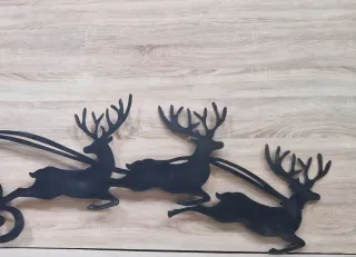 Decorazione Parete Slitta Babbo Natale con Renne