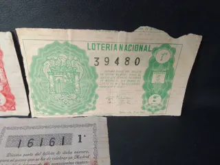Lotería Nacional Billetes Antiguos