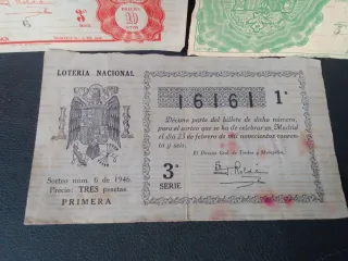 Lotería Nacional Billetes Antiguos