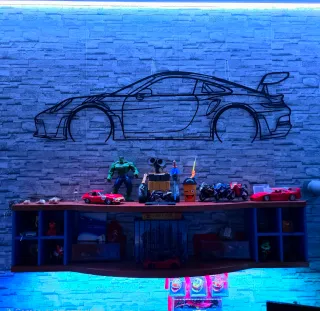 Porsche 911 GT3 RS Silhouette Arte da Parete