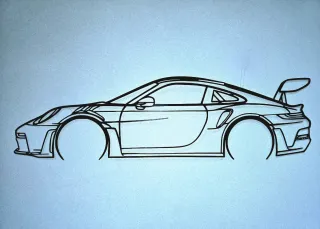 Porsche 911 GT3 RS Silhouette Arte da Parete