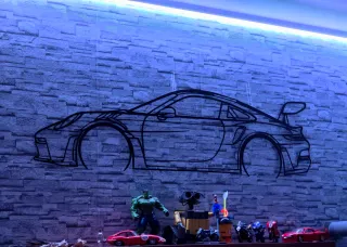 Porsche 911 GT3 RS Silhouette Arte da Parete