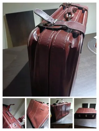 Juego 2 maletas vintage cuero