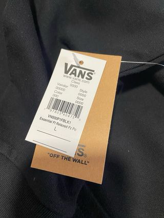 Sudadera Vans Negra con Cremallera