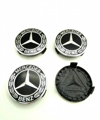 CENTRO DE RUEDA MERCEDES NEGRO 75MM