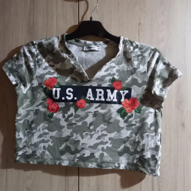 Camiseta Corta Camuflaje U.S. ARMY Rosas Talla S