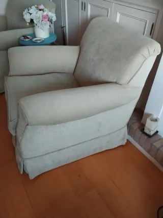 Pareja de sillones desenfundables beige