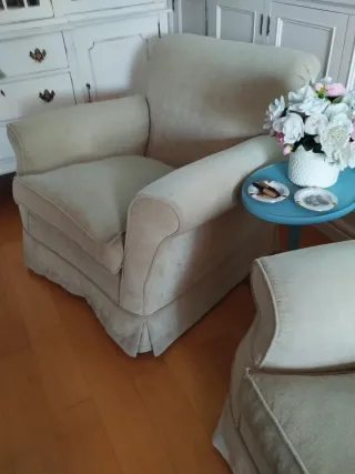 Pareja de sillones desenfundables beige