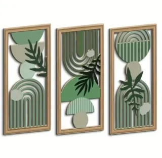3 Adornos de Madera Abstractos