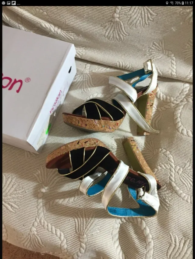 Sandalias tacón corcho talla 40