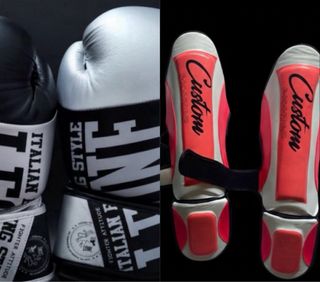 Pack Guantes y Espinilleras K1/Muay Thai/MMA