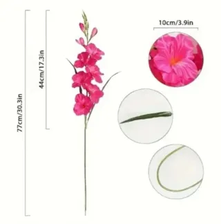 6 Tallos Gladiolos Artificiales Rosas
