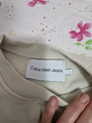 Felpa Calvin Klein oversize Beige Tg L