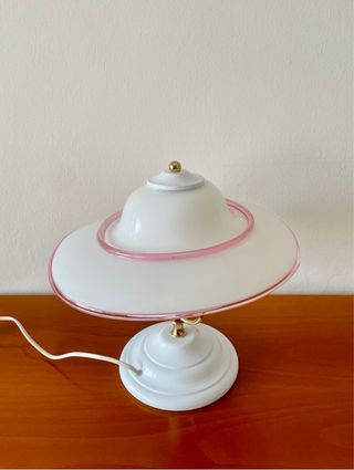 Lampada vetro Murano vintage rosa
